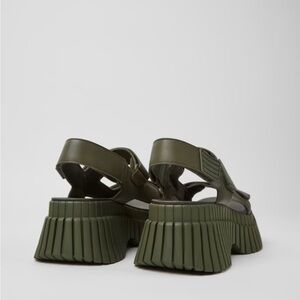 Camper green leather BCN sandals